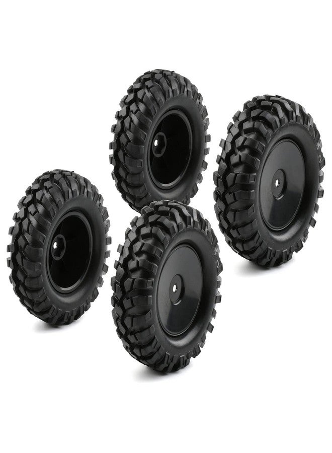 Rchobbytop 4pcs 1/10 Wheels and Tires with Lock Nuts Washers Wrench, 12mm Hex Hard Dish Wheel for Racing Off Road Buggy Truck Rock Crawler RC4WD Tamiya MST HSP CR12 - Image 1